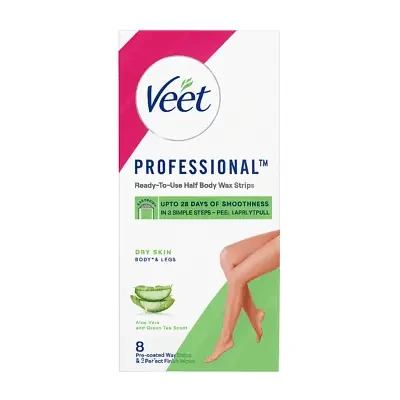 Veet Professional Ready To Use Half Body Wax Strips For Dry Skin