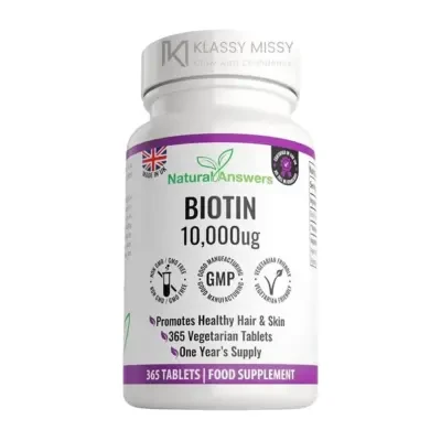 Natural Answers Biotin 10,000mcg Food Supplement 365 Tablets