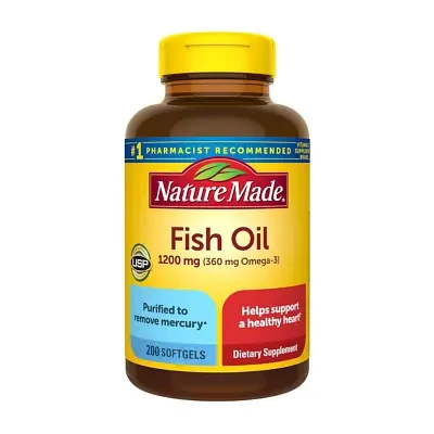 Nature Made Fish Oil 1200mg 200 Softgels