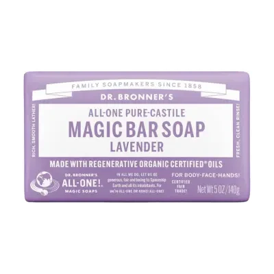 Dr. Bronner's Lavender All One Pure Castile Magic Bar Soap 140g