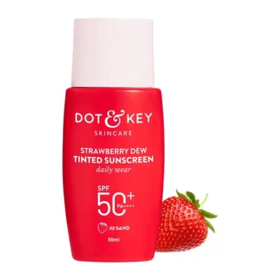 Dot & Key Strawberry Dew Tinted Sunscreen SPF 50+ Dailly Wear - 03 Sand