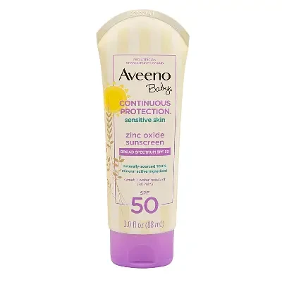 Aveeno Baby Continuous Protection Zinc Oxide Mineral Sunscreen Lotion SPF 50 - 88ml