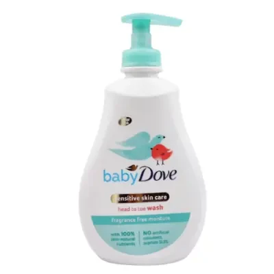 Dove Baby Sensitive Skin Care Fragrance Free Moisture Head to Toe Wash 400ml