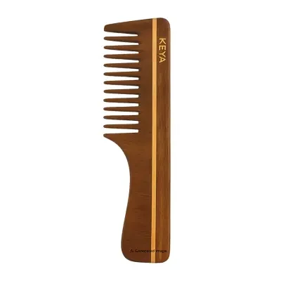 Keya Wooden Hair Comb With Handle