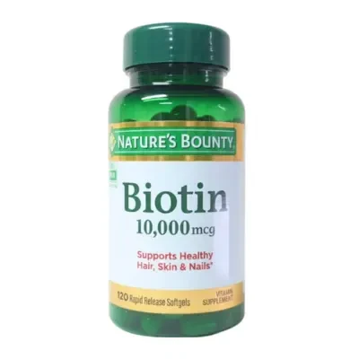 Nature's Bounty Biotin 10,000mcg Supports Healthy Hair, Skin and Nails 120 Softgels