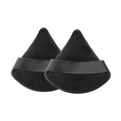 2Pcs Black Cosmetic Powder Puff Set