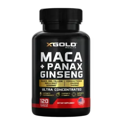 XGold Health Maca + Panax Ginseng Ultra Concentrated 120 Veggie Capsules