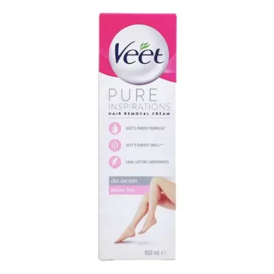 Veet Pure Inspirations Hair Removal Cream for Legs and Body Normal Skin 100ml