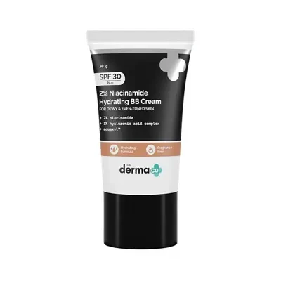 The Derma Co 2% Niacinamide Hydrating BB Cream with 1% Hyaluronic Acid Complex & Aquaxyl™  30g | 02 - Nude