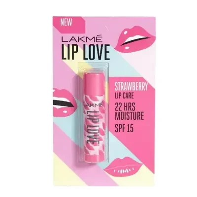 Lakme Lip Love Chapstick Strawberry With SPF 15, 4.5g