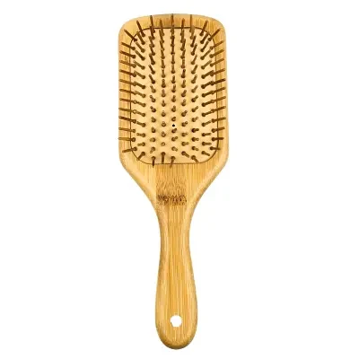 Bamboo Anti Hair Loss Hair Brush With Bamboo Bristles Square Shape (Big Size)