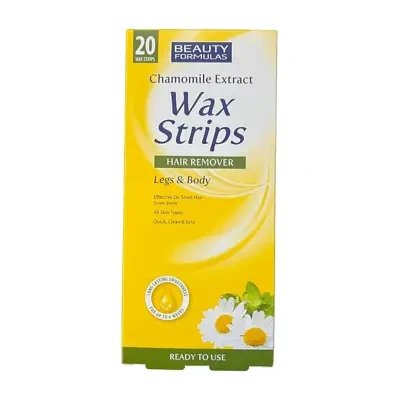 Beauty Formulas Wax Strips for Legs and Body with Chamomile Extract - 20 Strips