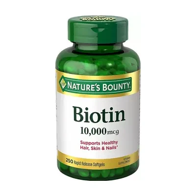 Nature's Bounty Biotin 10,000mcg Supports Healthy Hair, Skin and Nails 250 Softgels