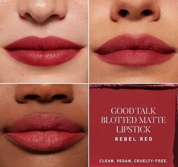 Good Talk Blotted Matte Lipstick-Rebel Red